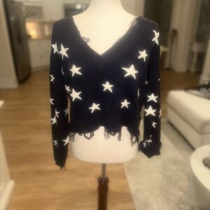 Wild Honey Distressed Star Sweater